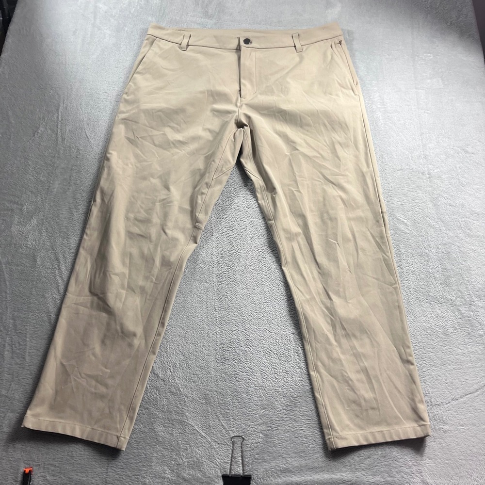 Lululemon Commission Pant Slim 38 Khaki Tan Men's Technical Trousers LM5AEXS
